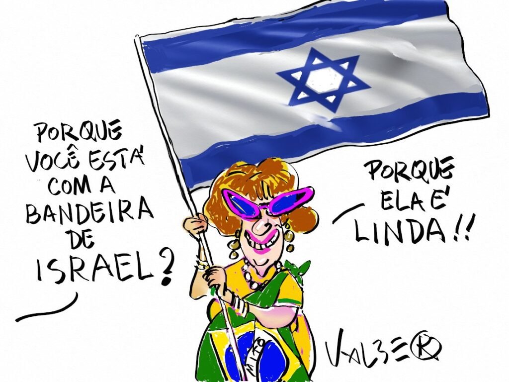 Bandeira de Israel em ato da Paulista - Por Válber Benevides 11 Blog do Eliomar
