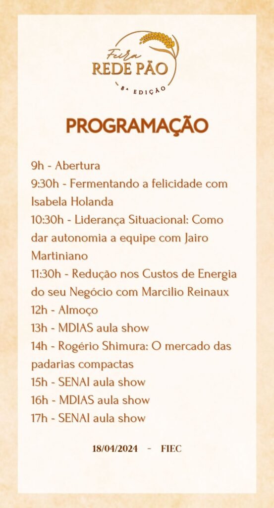 Sindpan promove a VIII Feira Rede Pão 5 Blog do Eliomar