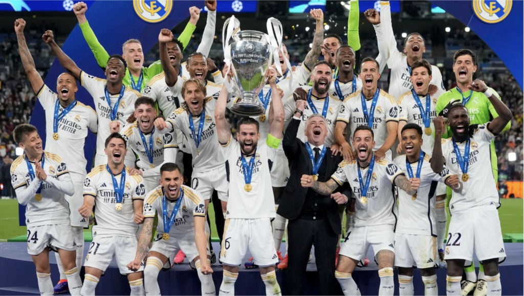 Crédito: Reprodução Legenda: Real Madrid comemora mais um título da Champions League