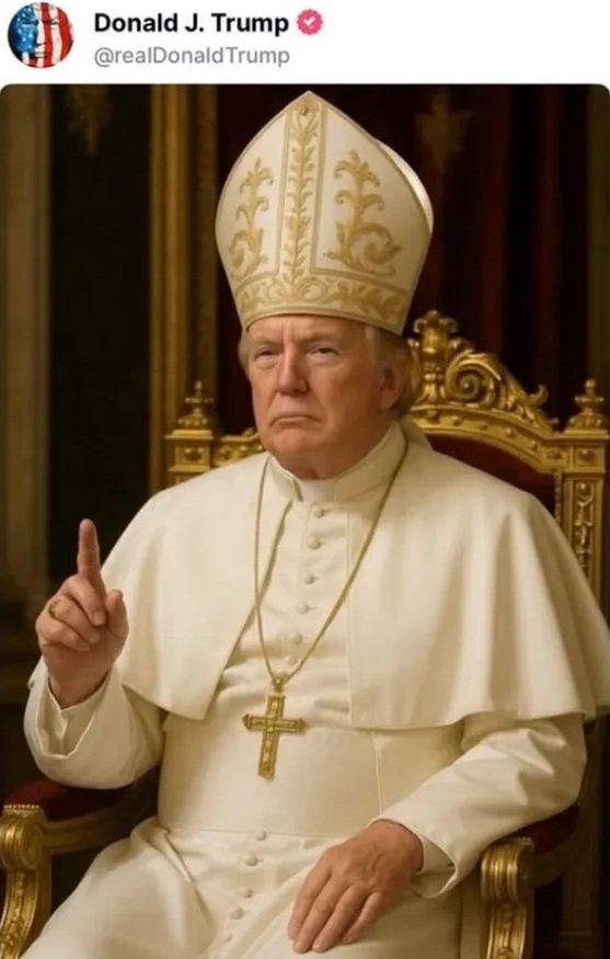 Trump posta foto vestido de papa, por meio de inteligência artificial... mas inteligência natural ficou a desejar 8 Blog do Eliomar