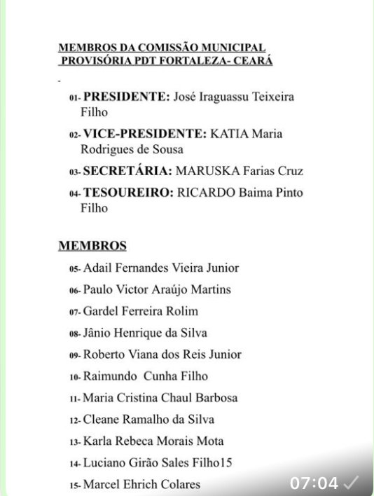 Iraguassu Filho será o novo presidente do PDT Fortaleza; Confira toda a cúpula 1 Blog do Eliomar