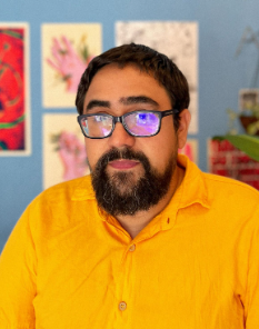 (Talles Azigon, poeta e responsável pela editora Substância)