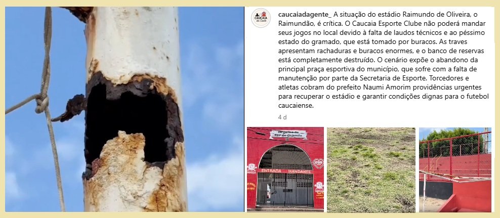 Após destacar "reforma" no Estádio Raimundão, presidente do Caucaia teve que engolir o abandono da praça esportiva 1 Blog do Eliomar