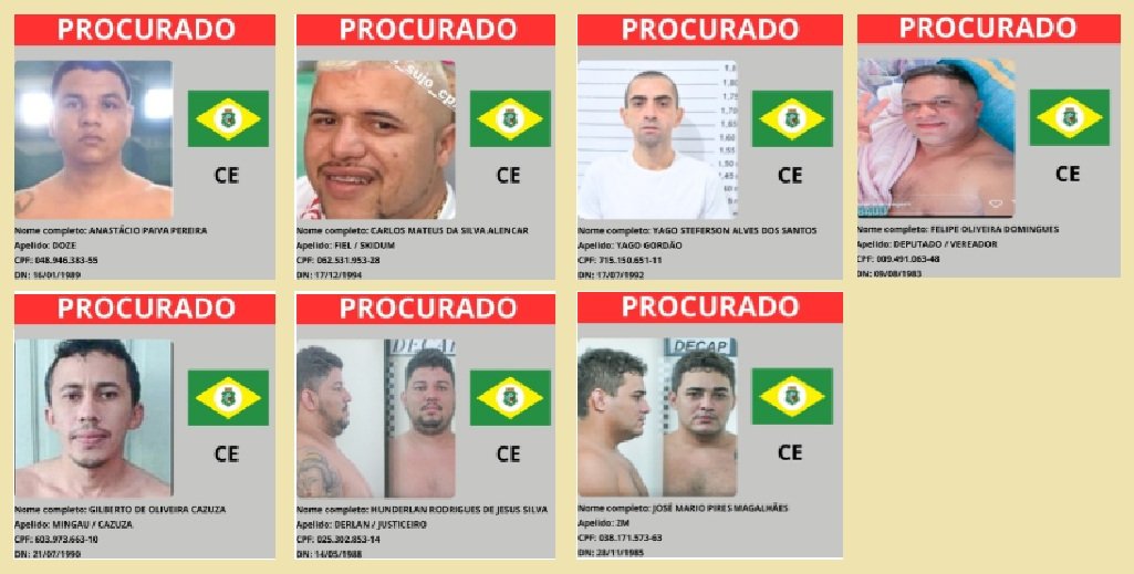 7 do Ceará - Ministério da Justiça lança site com foragidos mais procurados do país 12 Blog do Eliomar