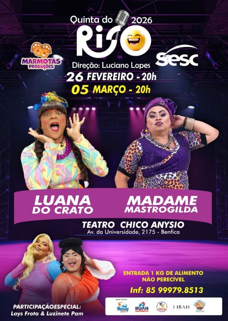 Teatro Chico Anysio traz show de humor nesta noite com entrada de 1 kg de alimento 1 Blog do Eliomar