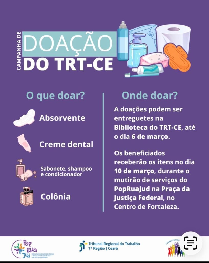 TRT-CE inicia doações para o primeiro Mutirão PopRuaJud de 2026 1 Blog do Eliomar