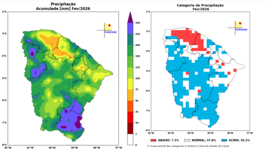 Fevereiro fecha com chuvas acima da normalidade 1 Blog do Eliomar
